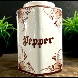 Vintage Floral Ceramic Pepper Pot Made In Portugal 4507
